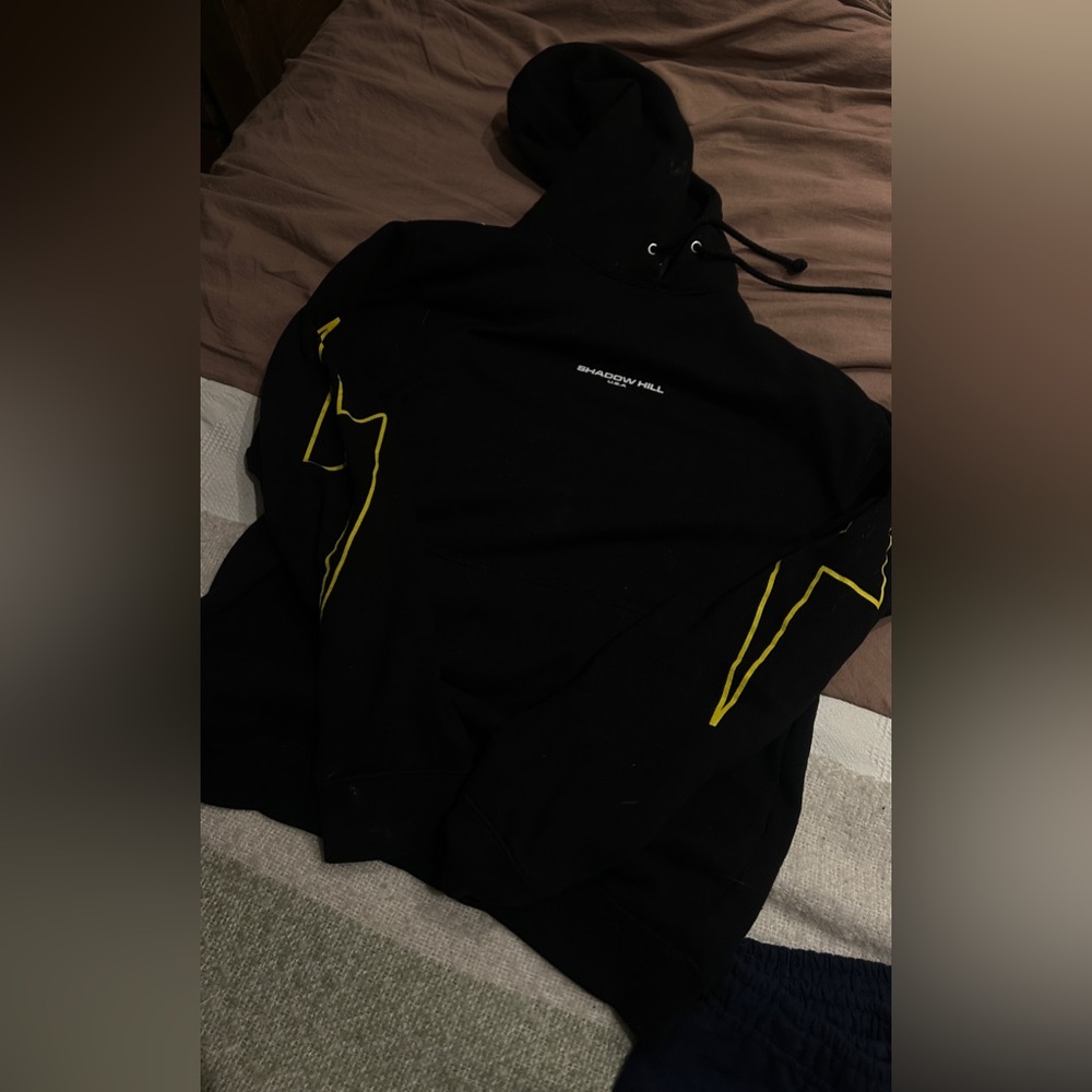 Black Hoodie with Yellow Accents